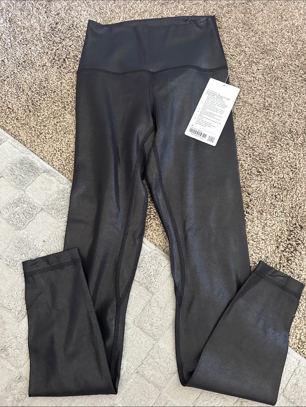 lululemon athletica Black Shiny High-Rise Leggings